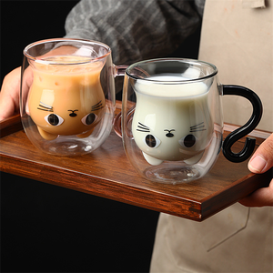 <span class=keywords><strong>Tasse</strong></span> à café <span class=keywords><strong>chat</strong></span> mignon à double paroi <span class=keywords><strong>Tasse</strong></span> à thé en verre de lait <span class=keywords><strong>Tasse</strong></span> mignonne - Product Image 3