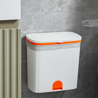 Poubelle de table de cuisine en acier inoxydable en matériau PP Poubelle suspendue Bureau et salle de bain Poubelle de rangement avec couvercle de poubelle