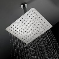 Pommeau de Douche Carré Chromé, Pommeau de Douche Pluie avec Jets Anti-Calcaire, 360° °   Pommeau de douche cascade réglable en acier inoxydable