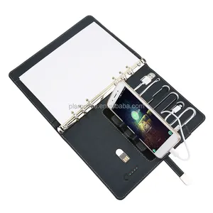 USB Lock A5 Custom Leather Diary with Power Bank