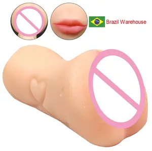 Brazil Warehouse 2 In 1 Realistic Texture Male Masturbator Pocket Pussy Mouth Oral Sex Toy for Men Artificial Vagina Product%