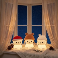 Lampada da Notte LED Portatile a Forma di Coniglio, Luce Notturna Colorata per Bambini, Personalizzabile, in Silicone, Carina, con Cambio Colore