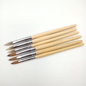 Nuevo pelo de animal imitado <span class=keywords><strong>Kolinsky</strong></span> mango de madera de bambú cepillo de uñas acrílico prensado - Product Image 2