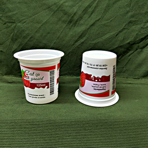 68mm-130ml nhựa trắng PP sữa chua màu vỉ cup với nhiệt con dấu nhôm lá nắp/nắp nhựa + muỗng - Product Image 6