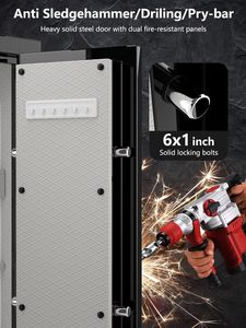Caja Fuerte para el Hogar TIGERKING de 8.12 Pies Cúbicos, Resistente al Fuego, Acero de Alta Resistencia, Protección Contra Incendios de 40 Minutos, Caja Fuerte para Joyas con Teclado Digital - Product Image 6