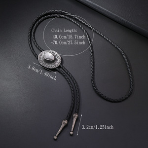 Cappello da Cowboy alla moda collana in metallo per uomo blolo Tie in pelle collana lunga maglione catena accessori in lega per uomo donna regalo - Product Image 5