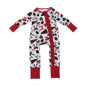 Prêt à expédier en gros adorable bébé garçons chasse colvert marron vichy barboteuse à manches courtes tenue une pièce - Product Image 2