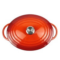 Usine Offre Spéciale Haute Qualité Pots Ensembles Non Bâton Batterie De Cuisine En Émail Fonte Ovale Casserole Avec poignée