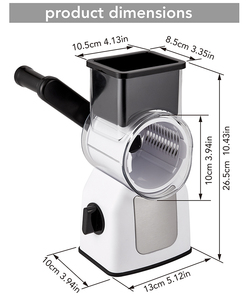 キッチン3in1回転ドラム野菜おろし金チョッパーチーズシュレッダーマシン回転式チーズおろし金（ハンドル付き） - Product Image 6