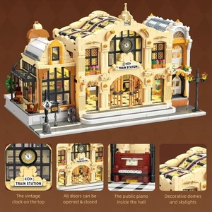 Stazione Ferroviaria Vintage con Blocchi Modulari LED, Kit Modello Architettonico Cittadino, Giocattolo per Adulti, Regalo, 3220 Pezzi 89140 - Product Image 4
