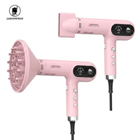 Sèche-cheveux électrique professionnel avec diffuseur, 4 vitesses, 4 réglages de température, moteur BLDC ionique, 1800W, 110 000 tr/min, haute vitesse, garantie 1 an