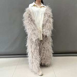 Abrigo de Plumas de Avestruz Extra Largo Hecho a Medida para <span class=keywords><strong>Mujer</strong></span>, Chaqueta de Lujo - Product Image 1
