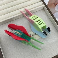 Pince à cheveux créative en forme de perroquet, design unique, en acétate, motif animal de dessin animé, pince requin pour femmes, vente en gros