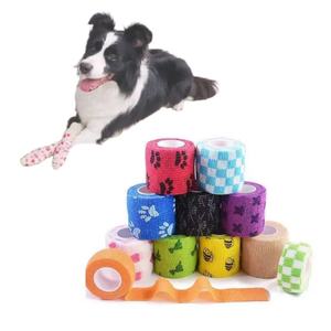 Fasciatura autoadesiva avvolgente traspirante Vet Wrap Vetrap coesive bendaggio pronto soccorso per animali domestici atletico elastico involucro autoaderente - Product Image 1