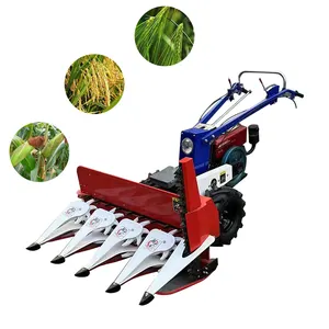 Pirinç ve buğday biçer Mini hasat yürüyüşü, hasat makinesinin arkasında 5HP benzinli bir motorla donatılmıştır