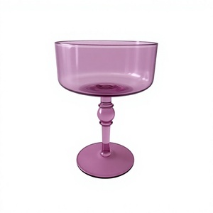 <span class=keywords><strong>Verre</strong></span> à cocktail vintage français transparent, bol à dessert pour pudding, yaourt, crème glacée. Réutilisable. Sans BPA. Lavable au lave-vaisselle - Product Image 2