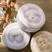 Fil à tricoter artisanal pour bébé 150g 390m, mélange doux multicolore acrylique-coton effet arc-en-ciel, pour crochet