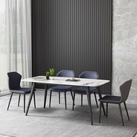 Mobilier de cuisine de luxe table et chaises de salle à manger ensemble de table rectangulaire en pierre frittée
