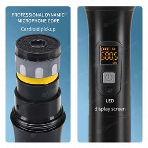 TNH UM-PU01 microfono Wireless UHF ricaricabile microfono Karaoke doppio microfono portatile dinamico con ricevitore ricaricabile - Product Image 2