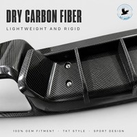 Diffuseur arrière en fibre de carbone sèche noir brillant SKY-DESIGN à fixation par boulons pour 9Y0 2024-2026 Facelift