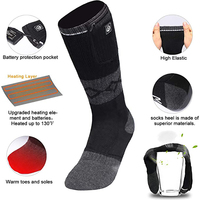 Savior Unisex media pantorrilla calcetines térmicos estilo deportivo patrón sólido fino comprimido elástico fibra compuesta recargable