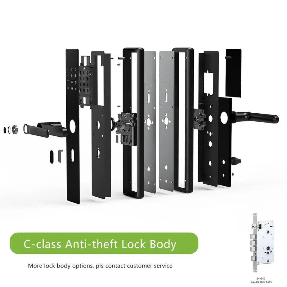 TYSH S002 WiFi Smart Door Lock with Fingerprint Password IC Card Key & Tuya App Unlock for Steel Door · image 7