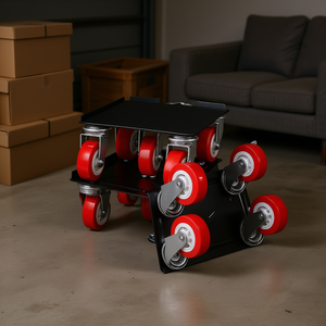 Heavy Duty Furniture Mover 3474 Lbs Capacity Steel <b>Dolly</b> <b>With</b> Locking Mechanism Caster <b>Wheels</b> Model D0100X3I36X - Product Image 2