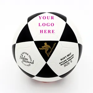 Pallone da calcio laminato termico Yexi Match Training pallone da calcio economico all'ingrosso personalizzato PVC taglia 5 pallone da calcio AQ8M812 nero