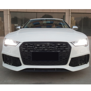 Cản trước kiểu RS7 nâng cấp cho xe <span class=keywords><strong>Audi</strong></span> <span class=keywords><strong>A7</strong></span> Sline C7 C7.5 S7 2016 2017 2018, kèm lưới tản nhiệt tổ ong, dành cho xe Mỹ. - Product Image 3