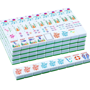 Stock 1.24*0.91*0.63 Inch Acrylic 4 Layer 160 Engraved Travel Ocean Green Christmas American Tiles <b>Mahjong</b> <b>Set</b> Luxu - Product Image 5