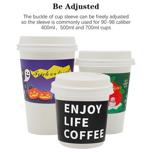 Manchons de tasses à café en papier isolants thermiques pour Noël et Halloween, imprimés de dessins animés, paquet de 50 feuilles - Product Image 4