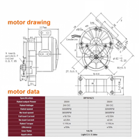 Moteur CC à balais 350W My1016z3 24V 36V pour trottinette électrique et vélo électrique – Pièce de rechange pour projet DIY