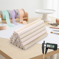 Tiges de chevillères en bois non finies, bâtons ronds en bois dur, pour artisanat, support de gâteau à étages, baguettes à ruban de mariage, piquets