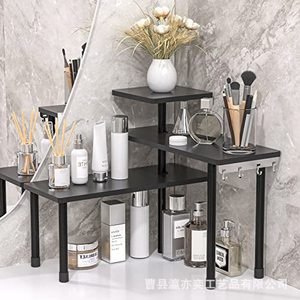 Iron Wood Spice Rack Corner <b>Kitchen</b> Shelf <b>Storage</b> <b>Unit</b> Durable Standing Type Rectangle Shape Household Kitchenware Organizer - Product Image 2