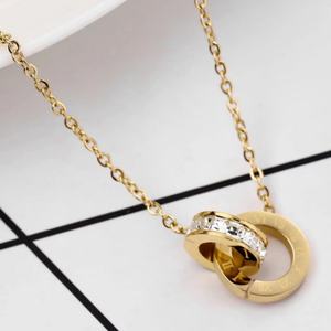 Collar de Acero Inoxidable de Moda para Mujer, Venta al por Mayor, Collar con Colgante de Números Romanos y Circonitas, Estilo Simple y Personalizado - Product Image 5