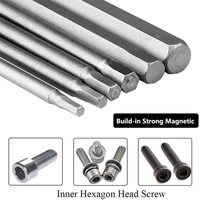 Jeu de 8 embouts de clé Allen à tête hexagonale en acier de 100 mm, pièces d'outils électriques métriques SAE