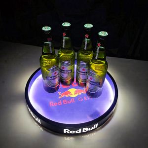 Hot Custom bar Supplies Nightclub KTV Luminous Fruit Tray <b>Rack</b> LED Creative Snacks <b>Plate</b> Round Serving Tray - Product Image 1