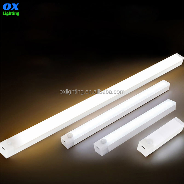 Battery Operated Lights Kitchen Under Cabinet 20cm 30cm 50cm Usb Rechargeable Wireless Motion Sensor Night Light Cabinet Light