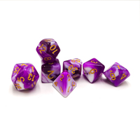 Jeu de dés polyédriques bicolores D20 D6 D10 D12 D8 D4 en 7 pièces, en plastique acrylique pour jeux de société