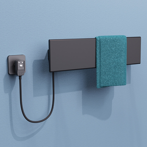 Nhà Máy 2024 Điều Khiển Nhiệt Khăn Điện Giá Khăn Nóng Phòng Tắm Tản Nhiệt Với Kệ Treo Tường - Product Image 1