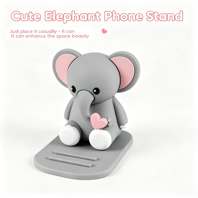 Cute Cartoon Animal Decoration Universal Desktop Elephant Phone Stand