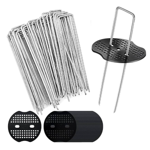 Galvanized Steel Sod Staple U Shape Lawn Landscape <b>Pins</b> Weed Barrier Tent Stakes for Construction and Garden Work - Product Image 1