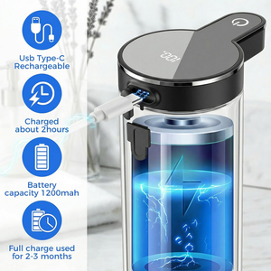 Dispensador de Jabón Líquido de Acero Inoxidable 304, Dispensador de Jabón Automático Recargable por USB, Dispensador de Jabón Eléctrico de Pared - Product Image 4