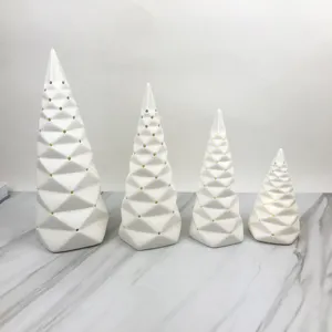 家の装飾セラミッククリスマスツリーホリデー屋内白色LEDライトクリスマスツリー