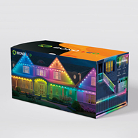 Guirnalda de Luces LED Inteligentes para Exteriores, 15 Metros, 30 Luces RGB, Diseño de Piedras Preciosas, Permanentes, Impermeables, para Aleros