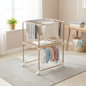 [HOME FRIEND] Wood <b>Square</b> Drying Rack Multi level <b>square</b> drying rack offering wide drying area with steady balanced support - Product Image 3