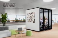 Cabine insonorisée modulaire moderne pour espaces publics, cabine de bureau privée, pods de réunion acoustiques pour centres commerciaux et entrepôts