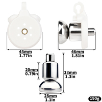 Cage de chasteté plate avec serrure invisible encastrée et 4 anneaux amovibles de différentes tailles, jouets sexuels pour adultes SM, cage pour pénis