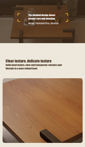 Sala de estar minimalista con textura natural y elegancia simple Mesa de centro de madera maciza Mesa de té - Product Image 2