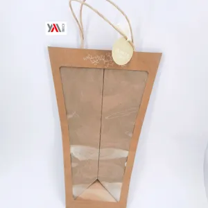 Sacchetto di carta kraft personalizzato sacchetto di fiori Bouquet sacchetto di imballaggio
